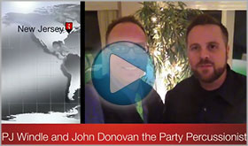 PJ Windle gives John Donovan The Party Percussionist a video testimonial