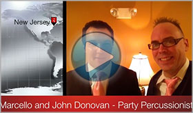 Marcello Pedalino gives John Donovan The Party Percussionist a video testimonial